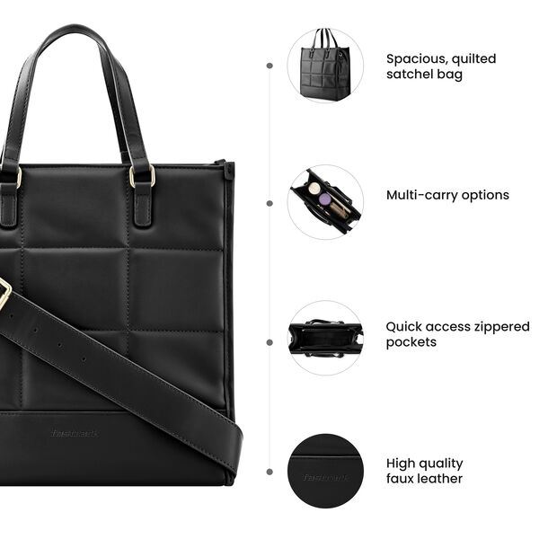 Fastrack Black Casual Satchel Bag for Women - image number 9