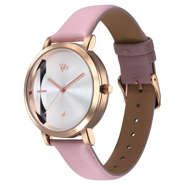 Fastrack Vyb Siren Quartz Analog Silver Dial Leather Strap Watch For Girls - image number 3