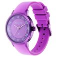 Pop Colours Purple Dial Silicone Strap Watch for Girls - image number 3