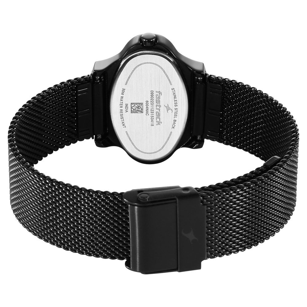 Fastrack Pulse Quartz Analog Black Dial Stainless Steel Strap