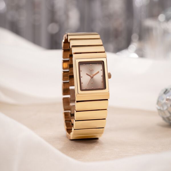 Vyb Successor By Fastrack Quartz Analog Rose Gold Dial Rose Gold Metal Strap Watch For Girls - image number 0
