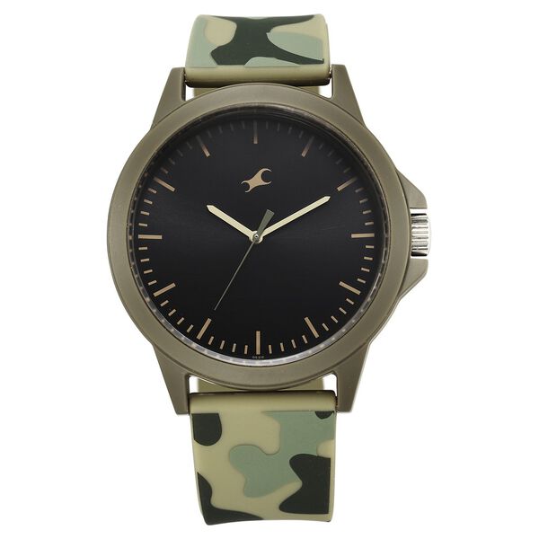 Fastrack Tees Wanderlust Quartz Analog Black Dial Silicone Strap Watch for Unisex - image number 0
