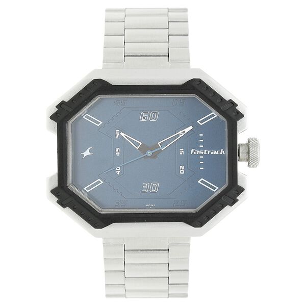 Fastrack Quartz Analog Blue Dial Metal Strap Watch for Guys - image number 0