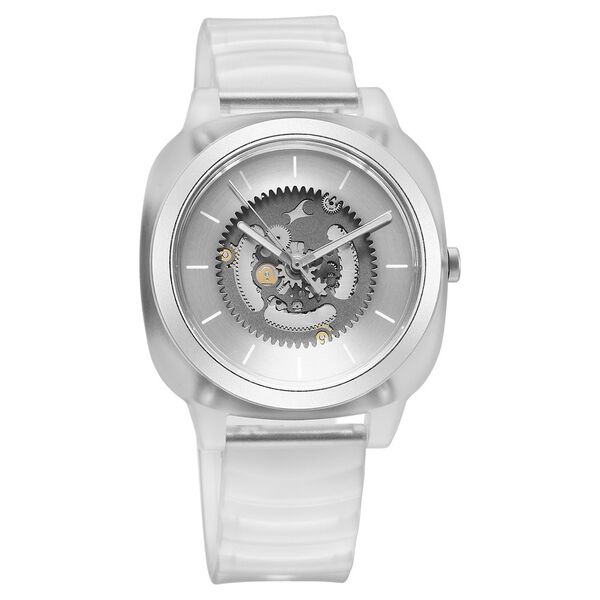 Fastrack Bare Quartz Analog Skeleton Unisex Watch With Grey Dial And Translucent Plastic Strap - image number 2