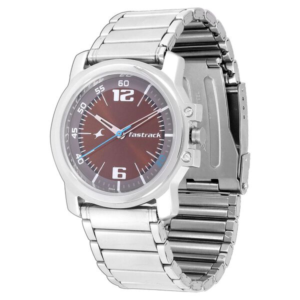 Fastrack Quartz Analog Brown Dial Stainless Steel Strap Watch for Guys - image number 1