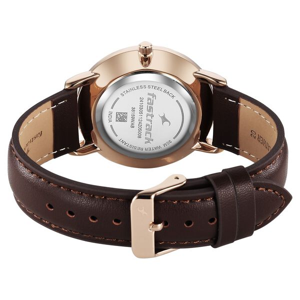 Fastrack Stunners X Quartz Analog Green Dial Leather Strap Watch For Guys - image number 4