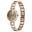 Vyb Seeker By Fastrack Quartz Analog Green Dial Rose Gold Metal Strap Watch For Girls - image number 2