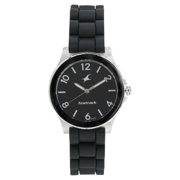 Fastrack Trendies Quartz Analog Black Dial Silicone Strap Watch for Girls - image number 0