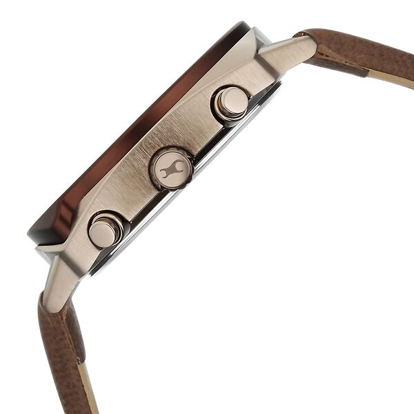 Fastrack Gelato Brown chronograph watch with Cookies n Cream dial for Guys - image number 5