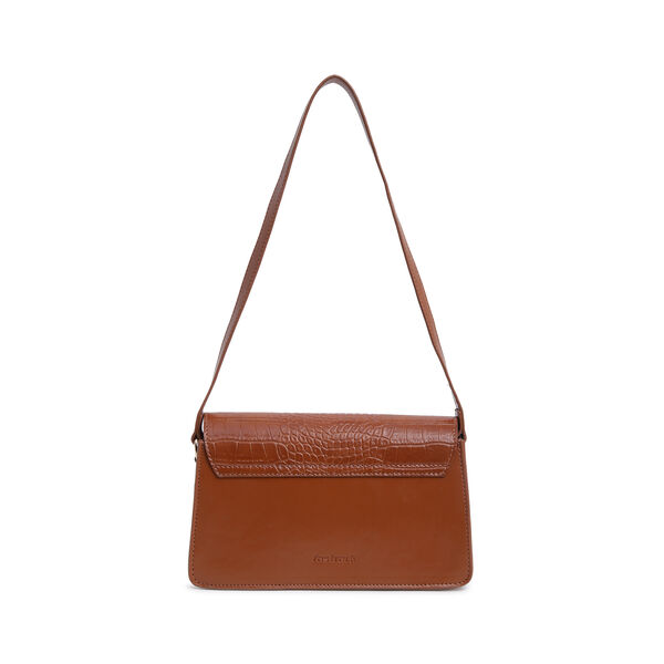 Fastrack Structured Shoulder Bag for Women | Trendy Shoulder Bag for Girls, Ladies, Women | Chic Textured Bag Made of High Quality Faux Leather (Tan) - image number 2