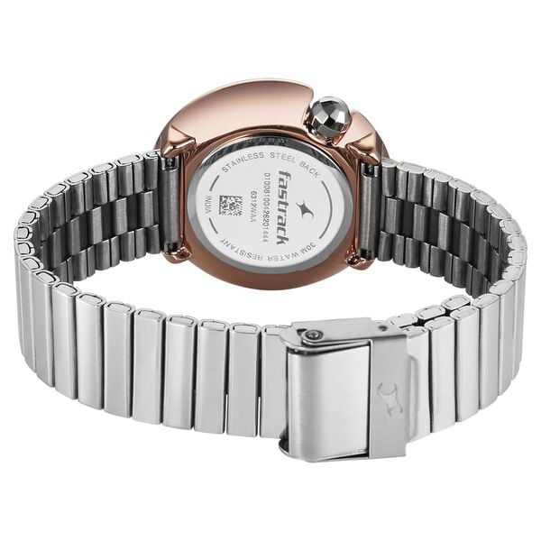 Fastrack Groove Analog with Silver Dial Silver Metal Strap Watch for Girls - image number 5