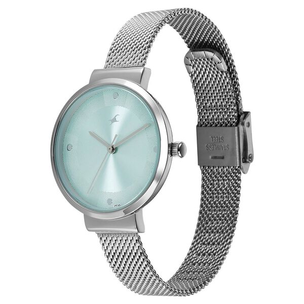 Fastrack Stunners X Quartz Analog Green Dial Stainless Steel Strap Watch For Girls - image number 2