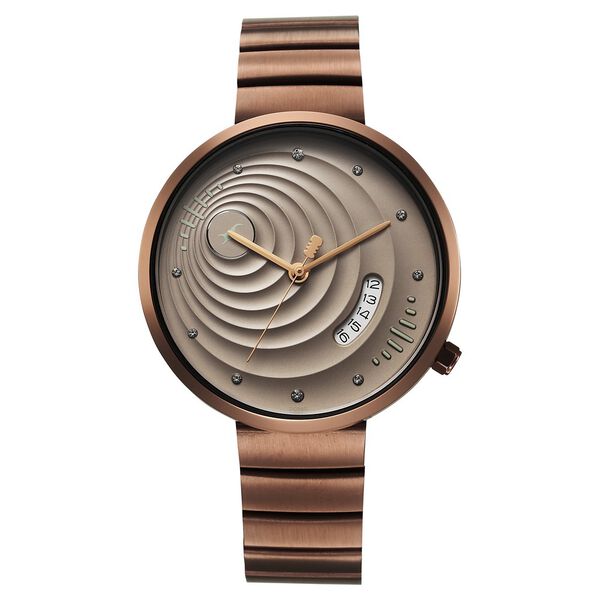 Fastrack Groove Quartz Analog with Date Beige Dial Girls Stainless Steel Watch - image number 0