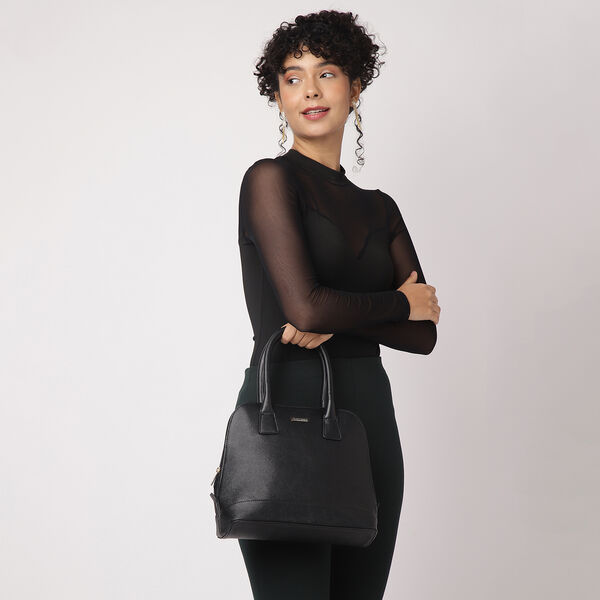 Fastrack Structured Satchel Bag for Women | Classic Bag for Girls, Ladies, Women | Spacious Bag for College, Work Made of High Quality Faux Leather (Black) - image number 7