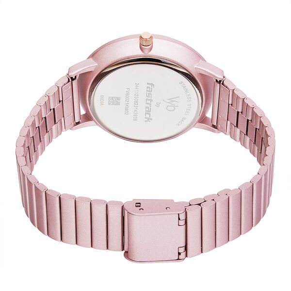 Fastrack Vyb Bliss Quartz Analog Pink Dial Stainless Steel Strap Watch for Girls - image number 5