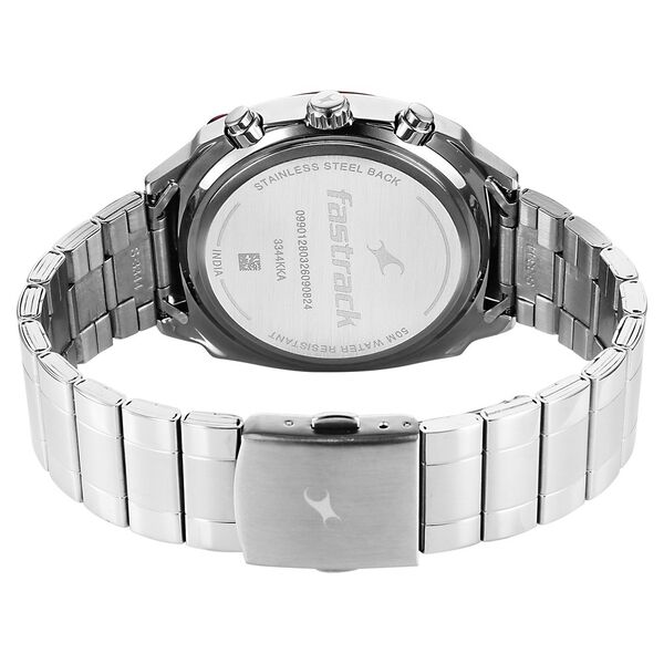 Fastrack Gelato Silver chronograph watch with Plum dial for Guys - image number 6