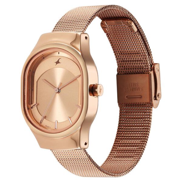 Fastrack Snob X Rose Gold Dial Stainless Steel Strap Watch for Girls - image number 3