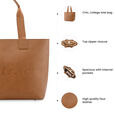 Tan College Tote Bag - image number 8