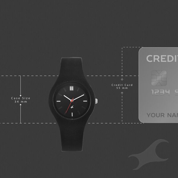 Fastrack Tweens Quartz Analog Black Dial Black Silicone Strap Watch - image number 3