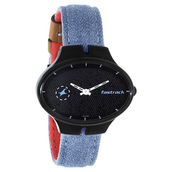 Fastrack Denim Quartz Analog Black Dial Denim Strap Watch for Girls - image number 1