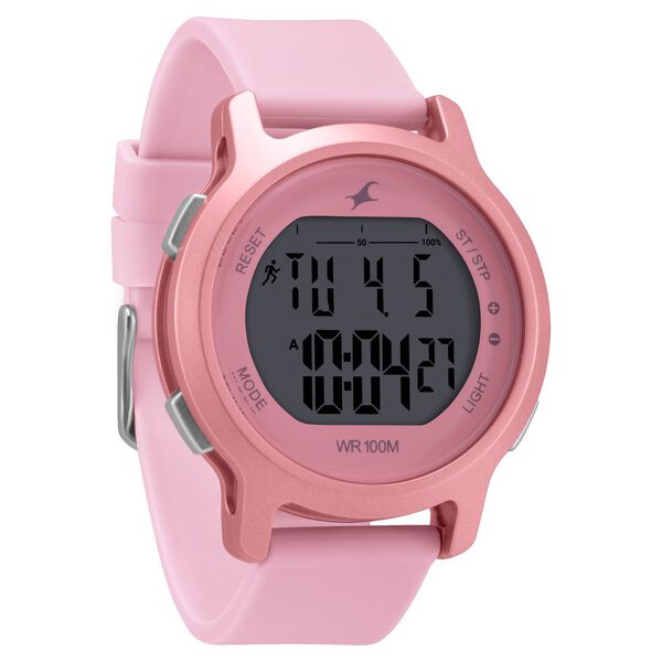 Fastrack Street Line Digital Dial Pink Silicone Strap Watch for Girls - image number 0