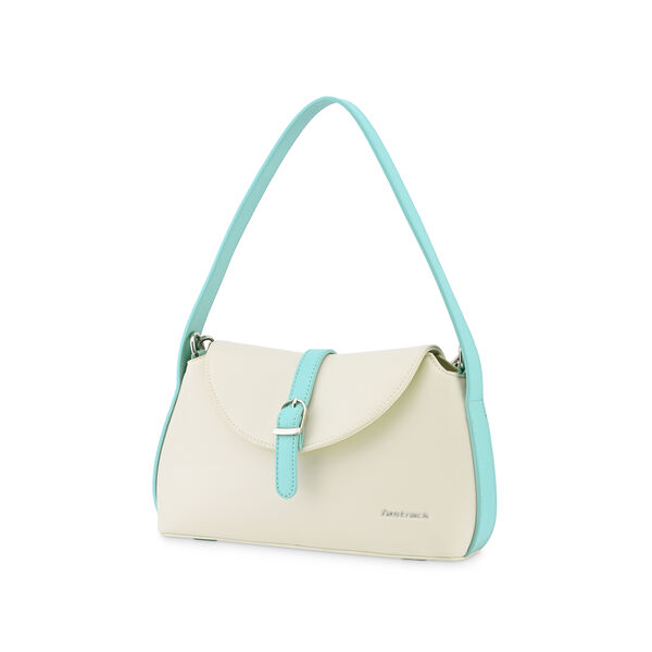 Fastrack Colour Pop Shoulder Bag in White and  Blue - image number 3