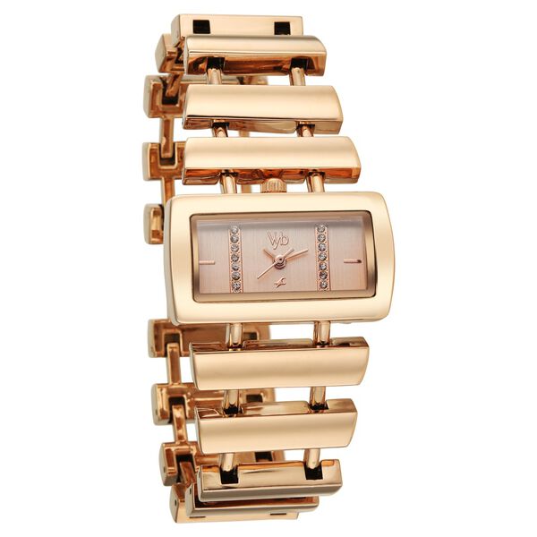 Vyb Siren By Fastrack Quartz Analog Rose Gold Dial Rose Gold Metal Strap Watch For Girls - image number 1