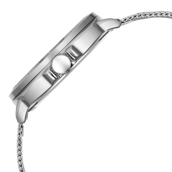 Fastrack Vyb Pioneer Quartz Analog Silver Dial Silver Metal Strap Watch For Guys - image number 4
