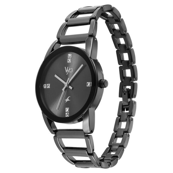 Vyb Striker By Fastrack Quartz Analog Grey Dial Metal Strap Watch For Girls - image number 3