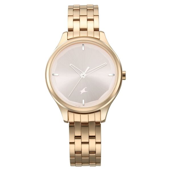 Fastrack Stunners Quartz Analog Rose gold Dial Metal Strap Watch for Girls - image number 2