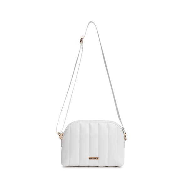 Fastrack Modern Quilted Sling Bag for Women | Trendy, Spacious Bag for Girls, Ladies, Women | Everyday Casual Bag Made from High Quality Faux Leather (White) - image number 0