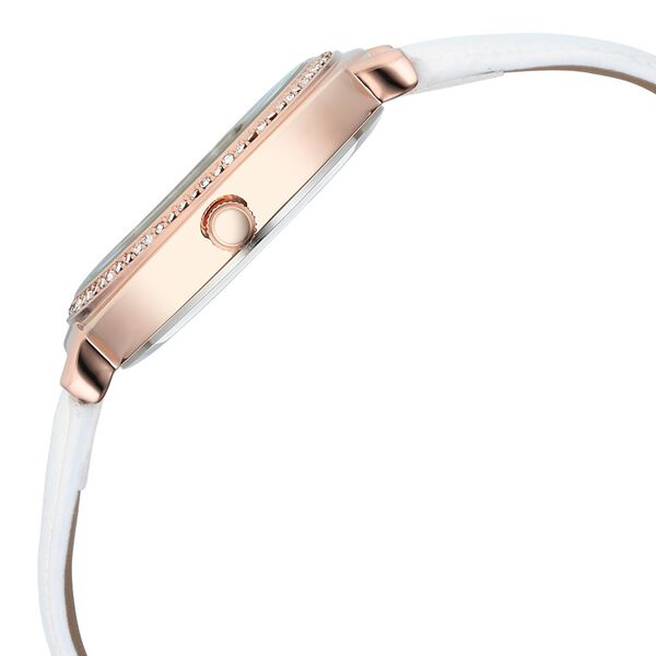 Fastrack Vyb Spotlight Quartz Analog Mother of Pearl Dial White Leather Strap Watch For Girls - image number 4