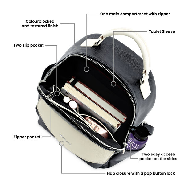 Fastrack Colourblocked Backpack with Adjustable Shoulder Straps - image number 7