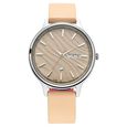 Fastrack Ruffles Quartz Analog with Day and Date Beige Dial Leather Strap Watch for Girls - image number 2