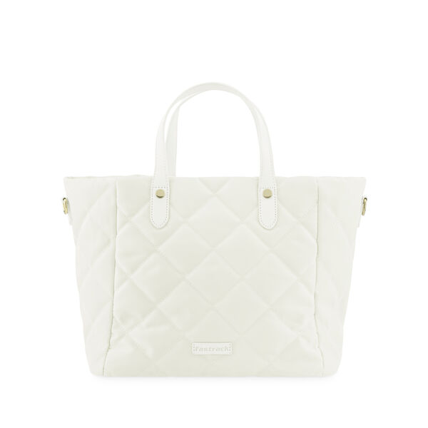 White Quilted Tote Bag - image number 2