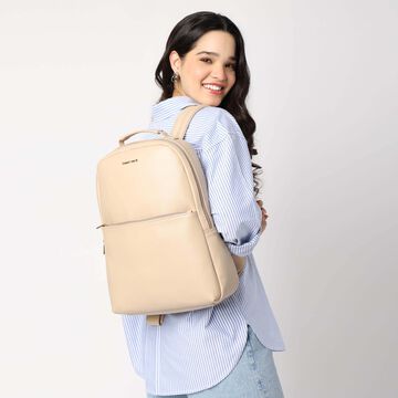 Fastrack beige textured backpack