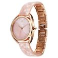 Fastrack Younique Quartz Analog Pink Color Mother Of Pearl Dial Acetate And Metal Strap Watch For Girls - image number 4