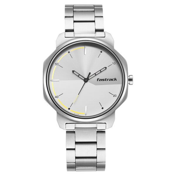 Fastrack Stunners Quartz Analog Silver Dial Metal Strap Watch for Guys - image number 2