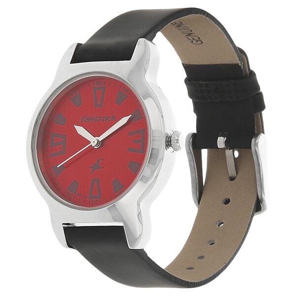 Fastrack Quartz Analog Red Dial Leather Strap Watch for Girls - image number 1