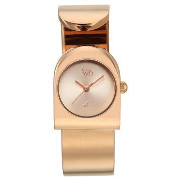 Vyb Striker By Fastrack Quartz Analog Rose Gold Dial Rose Gold Metal Strap Watch For Girls