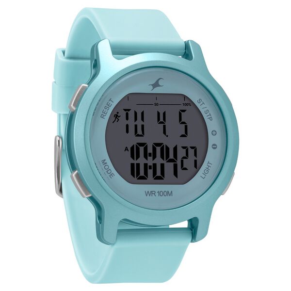 Fastrack Street Line Digital Dial Blue Silicone Strap Watch for Girls - image number 0