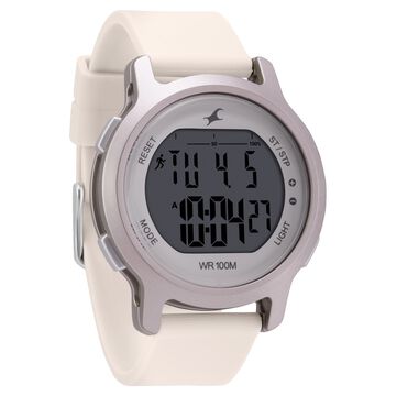 Fastrack Street Line Digital Dial Beige Silicone Strap Watch for Girls