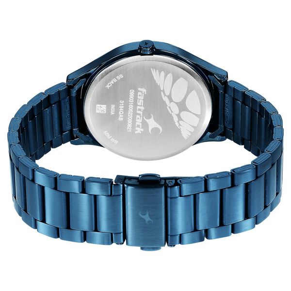 Fastrack Style Up Quartz Analog Blue Dial Stainless Steel Strap Watch for Guys - image number 5