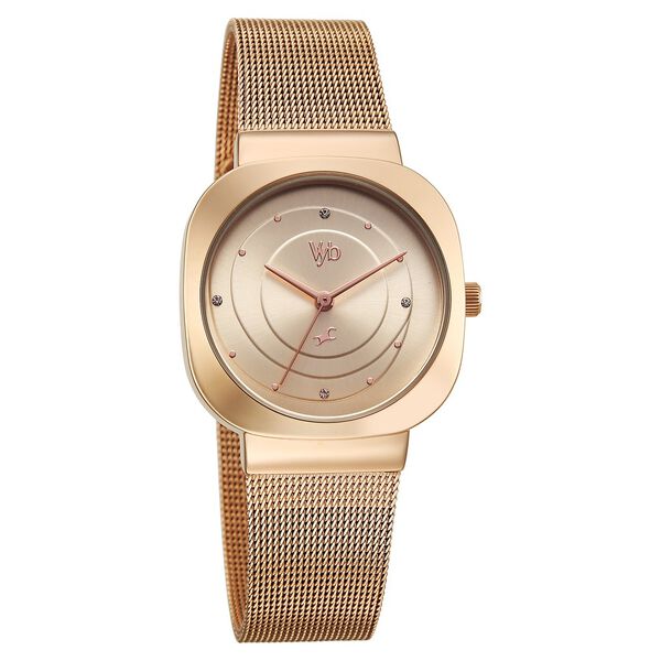 Fastrack Vyb Mirage Quartz Analog Rose Gold Dial Metal Strap Watch For Girls - image number 2