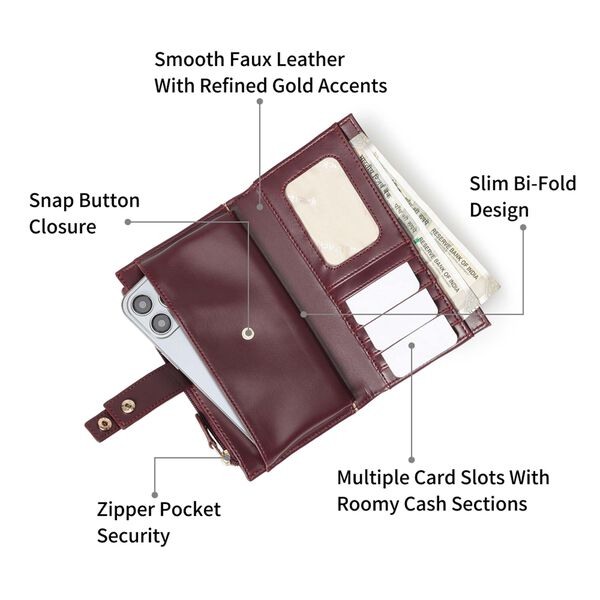 Cherry snapfold wallet - image number 1
