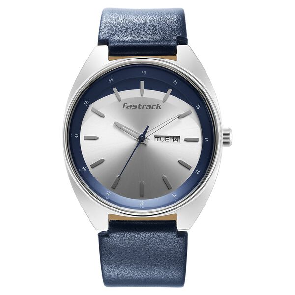 Fastrack Snob X Silver Dial Leather Strap Watch for Guys - image number 0