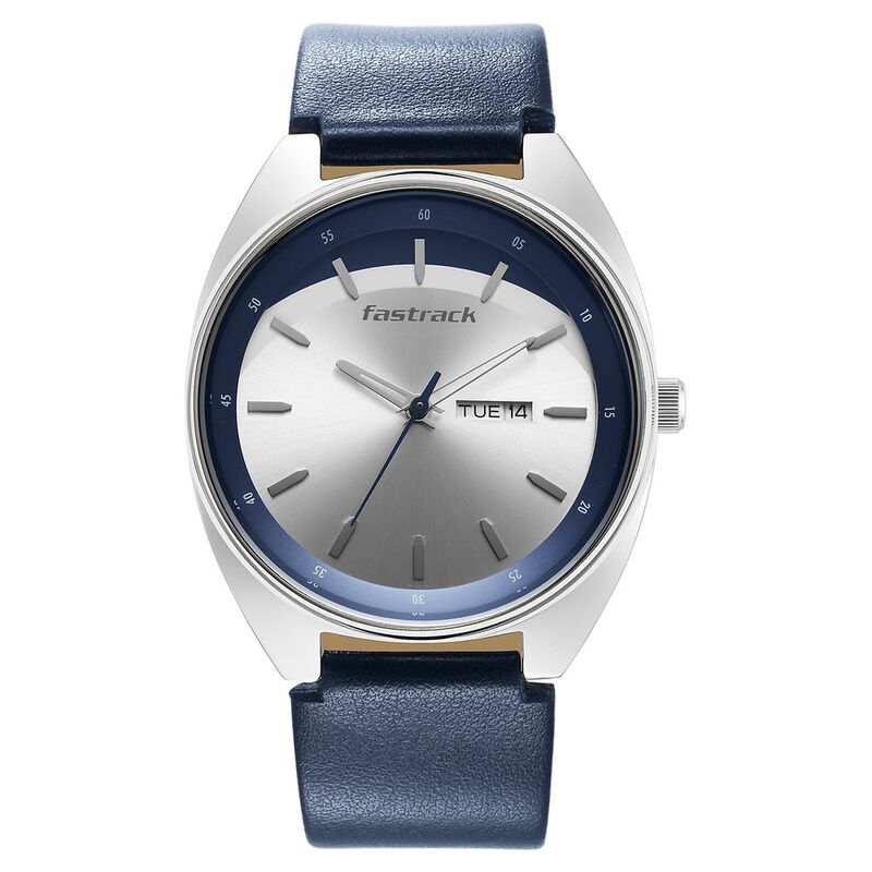 Fastrack Silver Chain Buy Online Fastrack Snob X Silver Dial Leather Strap Watch for Guys ...