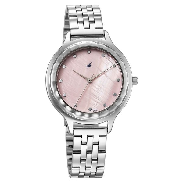 Fastrack Stunners X Quartz Analog Pink Dial Stainless Steel Strap Watch For Girls - image number 1
