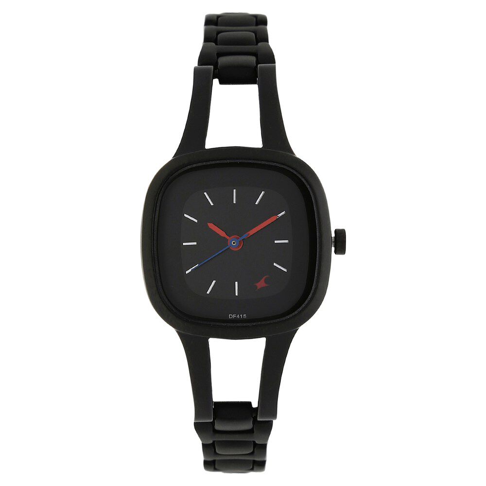 Fastrack Quartz Analog Black Dial Metal Strap Watch for Girls