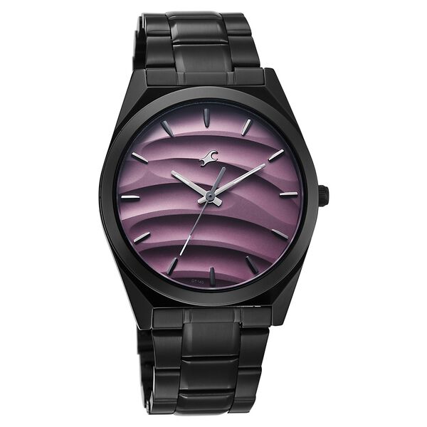 Fastrack Gelato Black metal strap watch with Ice Cola dial for Guys - image number 1